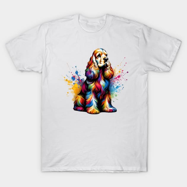 Cocker Spaniel Captured in Colorful Splash Art T-Shirt by ArtRUs